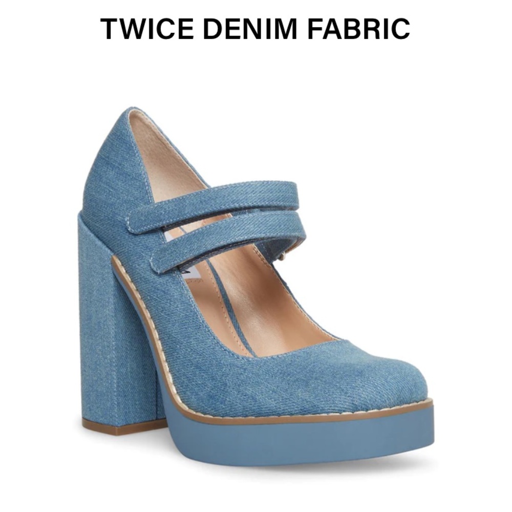 Twice Denim Blue Chunky Platform Heels 👠👖